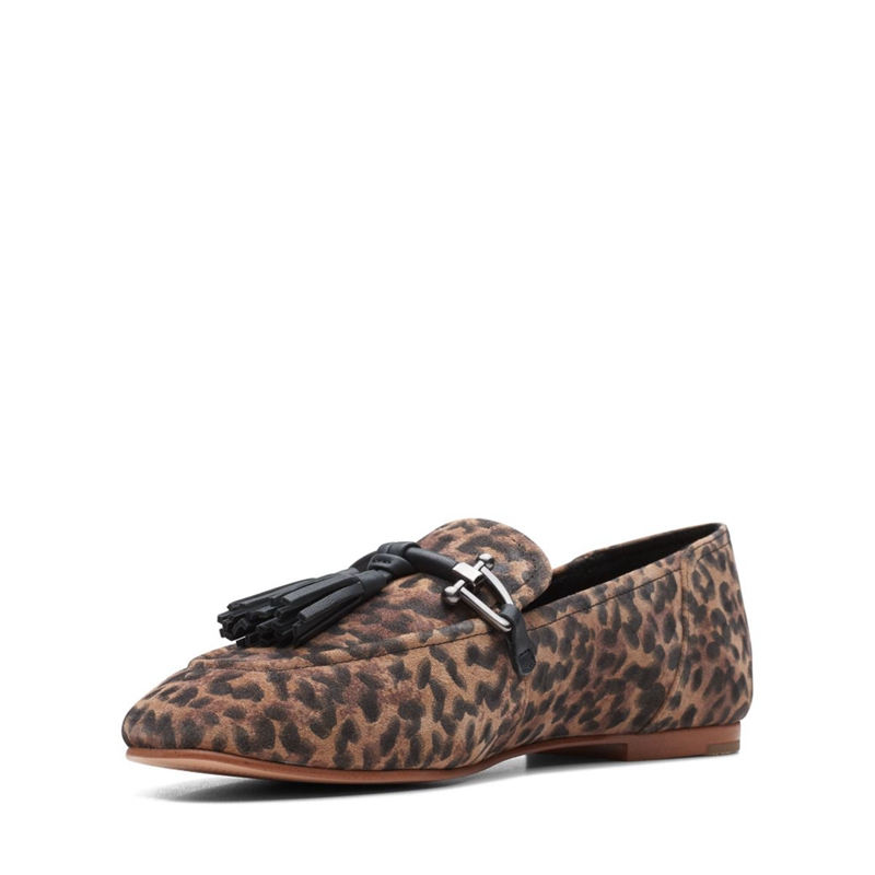 Escarpins Clarks Pure 2 Tassel Print Leopard Femme|QRL-4844549