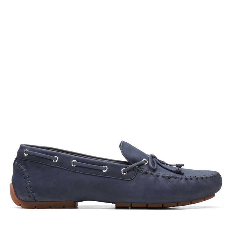 Escarpins Clarks C Mocc Tie Nubuck Bleu Marine Femme|BDG-6609368