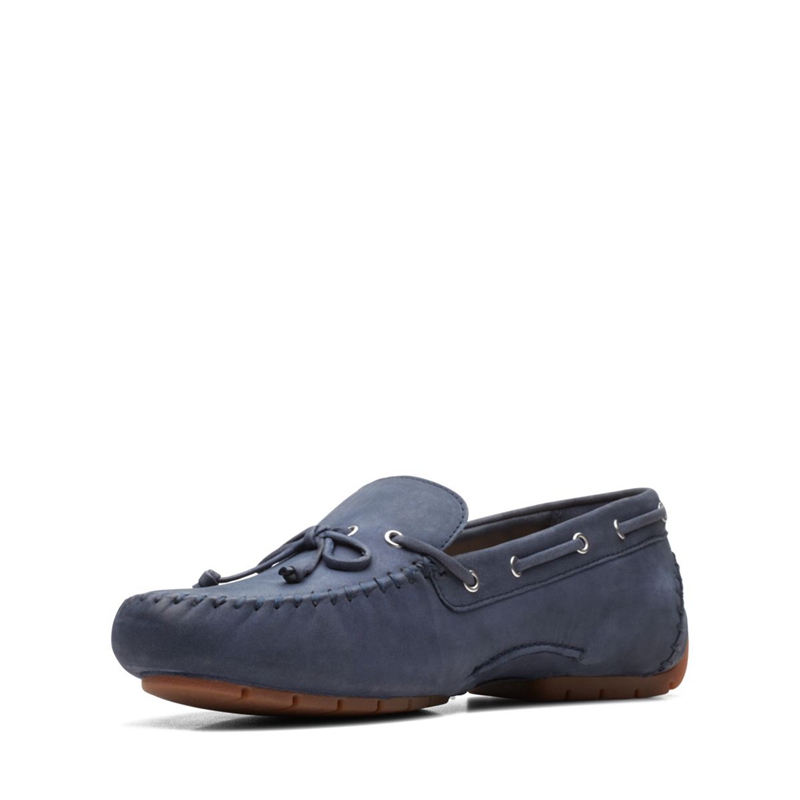 Escarpins Clarks C Mocc Tie Nubuck Bleu Marine Femme|BDG-6609368