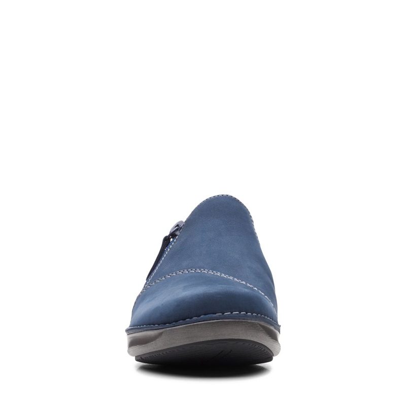 Loafers Clarks Appley Zip Nubuck Bleu Marine Femme|CGU-5425941