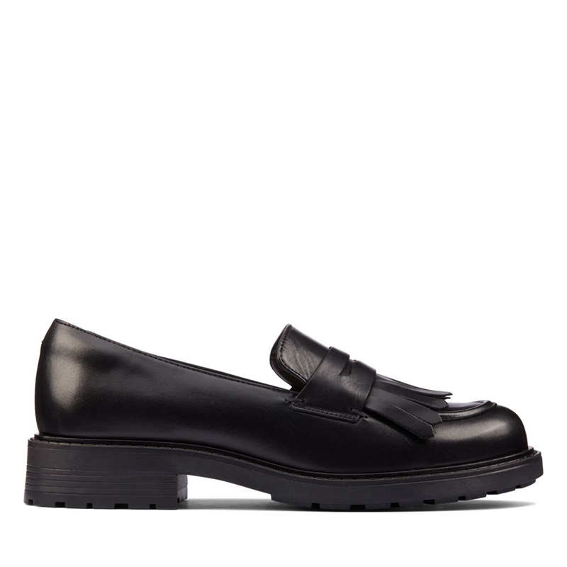 Loafers Clarks Orinoco 2 Blk HiShine Lea Noir Femme|UAT-0548277