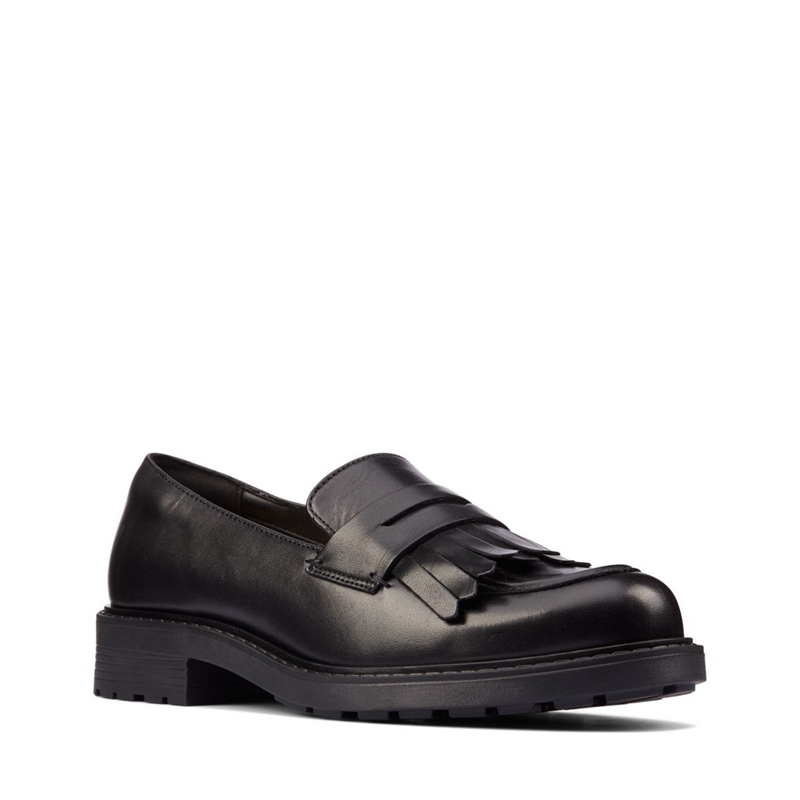 Loafers Clarks Orinoco 2 Blk HiShine Lea Noir Femme|UAT-0548277