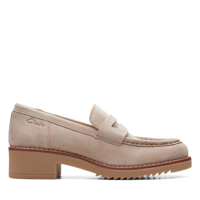 Loafers Clarks Eden Style Sand Daim Marron Femme|DTX-1074252