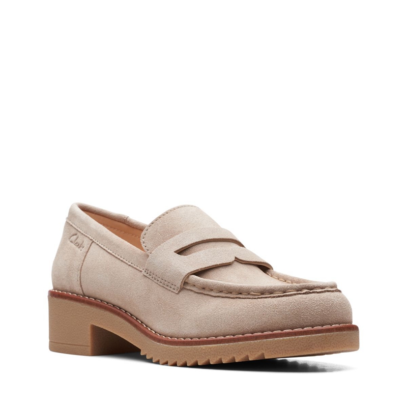 Loafers Clarks Eden Style Sand Daim Marron Femme|DTX-1074252