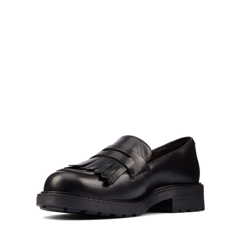 Loafers Clarks Orinoco 2 Blk HiShine Lea Noir Femme|UAT-0548277