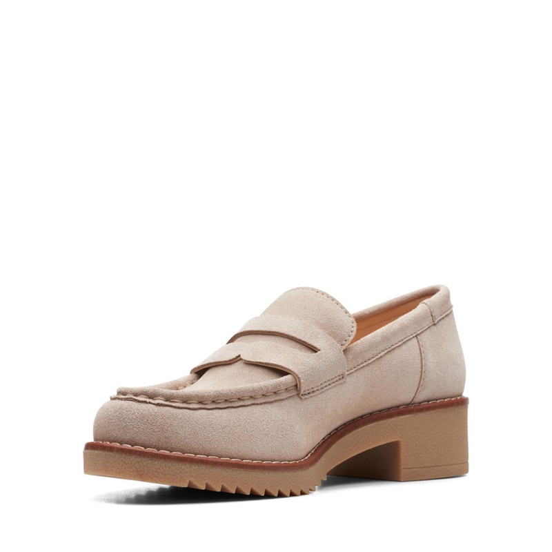 Loafers Clarks Eden Style Sand Daim Marron Femme|DTX-1074252