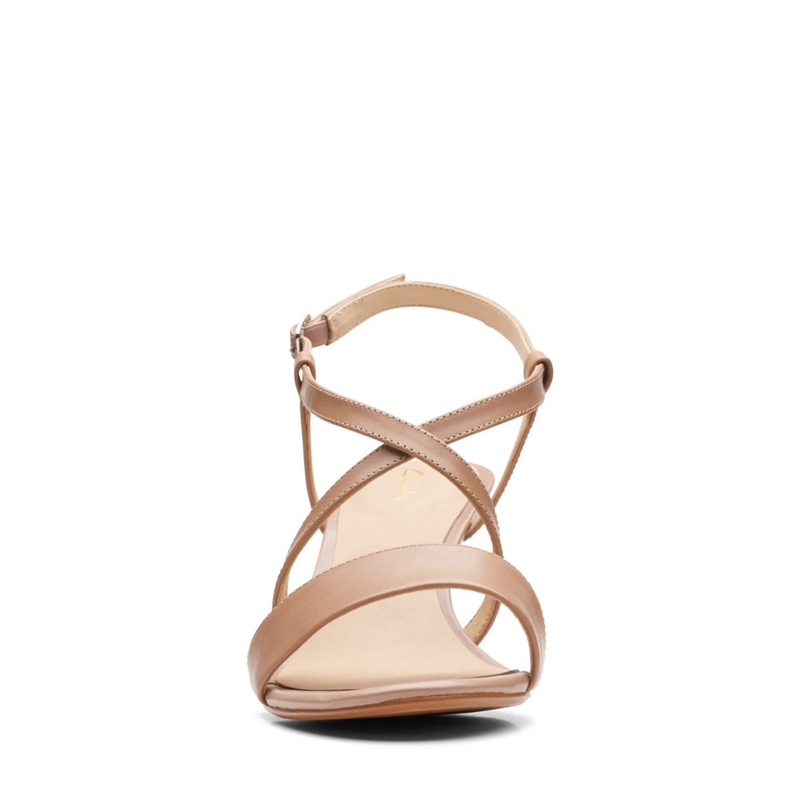 Sandales à Talons Clarks Amali Boucle Praline Cuir Beige Femme|NPO-0225911