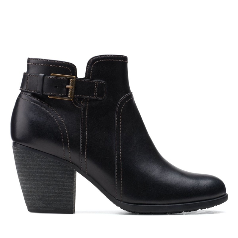 Bottes à Talons Clarks Bergen Vibe Cuir Noir Femme|UUE-6023939