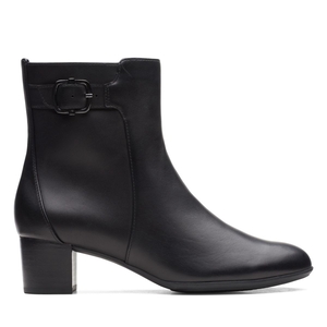 Bottes à Talons Clarks Linnae Up Cuir Noir Femme|DUT-0546796