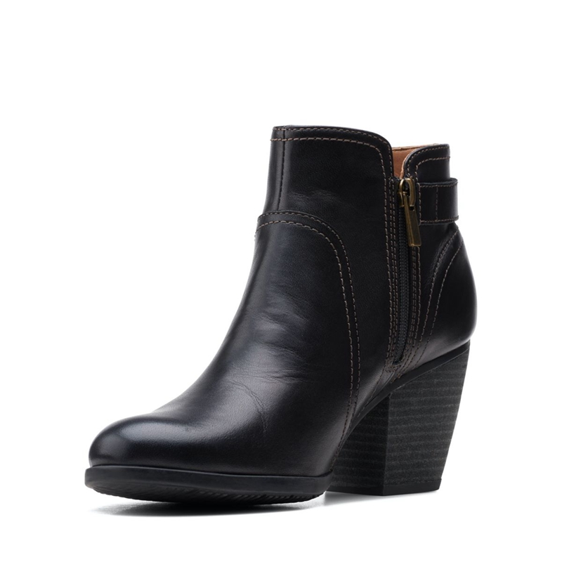 Bottes à Talons Clarks Bergen Vibe Cuir Noir Femme|UUE-6023939