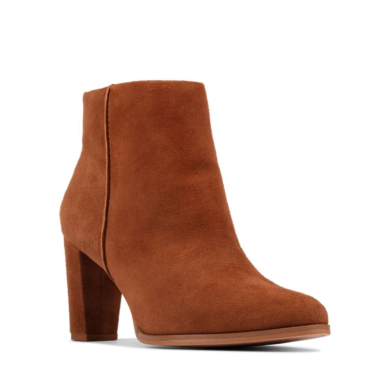 Bottes à Talons Clarks Kaylin Fern 2 Daim Marron Foncé Femme|CCW-9308431