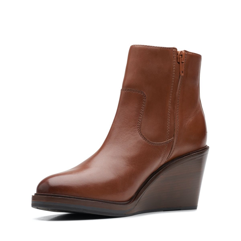 Bottes à Talons Clarks Clarkdale2 Zip Lea Marron Foncé Femme|JOC-0641212