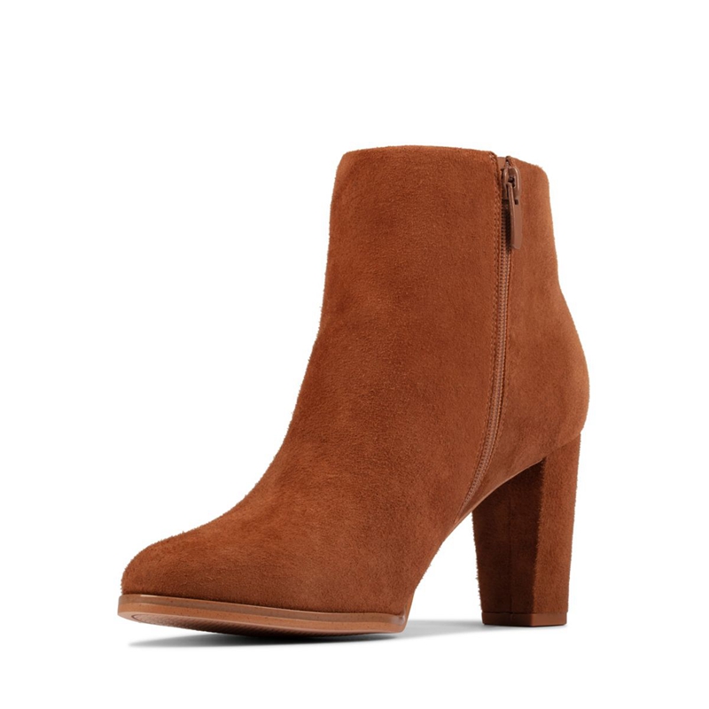 Bottes à Talons Clarks Kaylin Fern 2 Daim Marron Foncé Femme|CCW-9308431