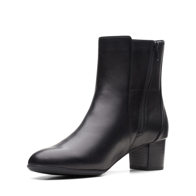 Bottes à Talons Clarks Linnae Up Cuir Noir Femme|DUT-0546796