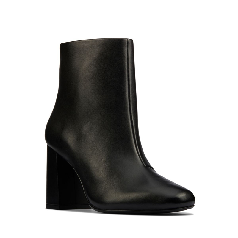 Bottes à Talons Clarks Sheer85 Zip Cuir Noir Femme|RUZ-7475263