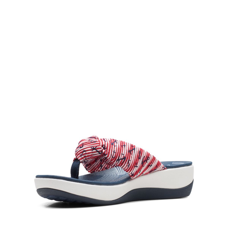 Tong Clarks Arla Glison Rouge Bleu Femme|WVA-8885540