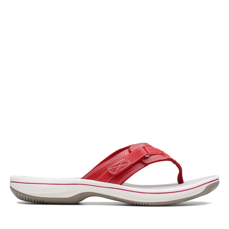 Tong Clarks BREEZE SEA Synthétique Rouge Femme|ALQ-9027879