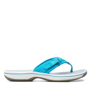 Tong Clarks BREEZE SEA Aqua synthetic Turquoise Clair Femme|SCU-0380088