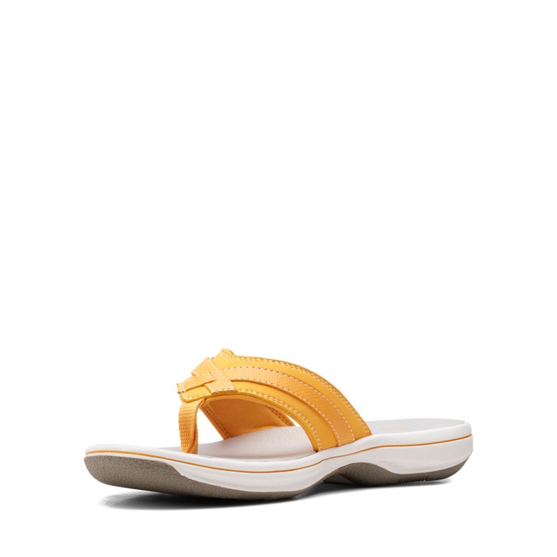 Tong Clarks BREEZE SEA Burnt Jaune Femme|BQA-7415590