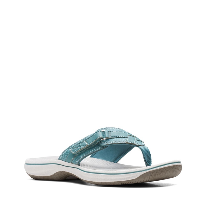 Tong Clarks BREEZE SEA Teal Turquoise Femme|JEM-8040215