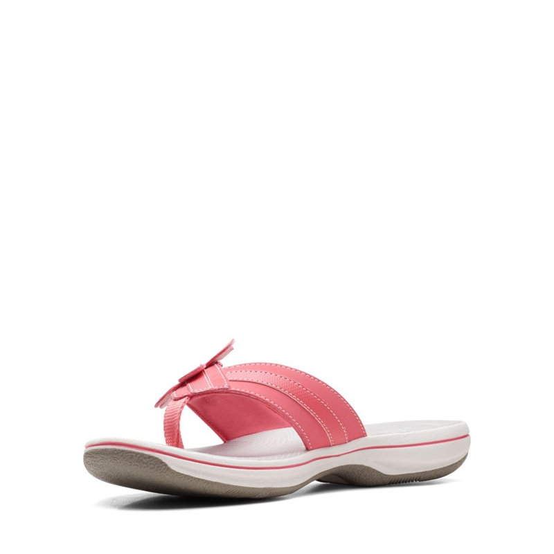 Tong Clarks Brinkley Flora Bright Coral Corail Clair Femme|SOO-7865450