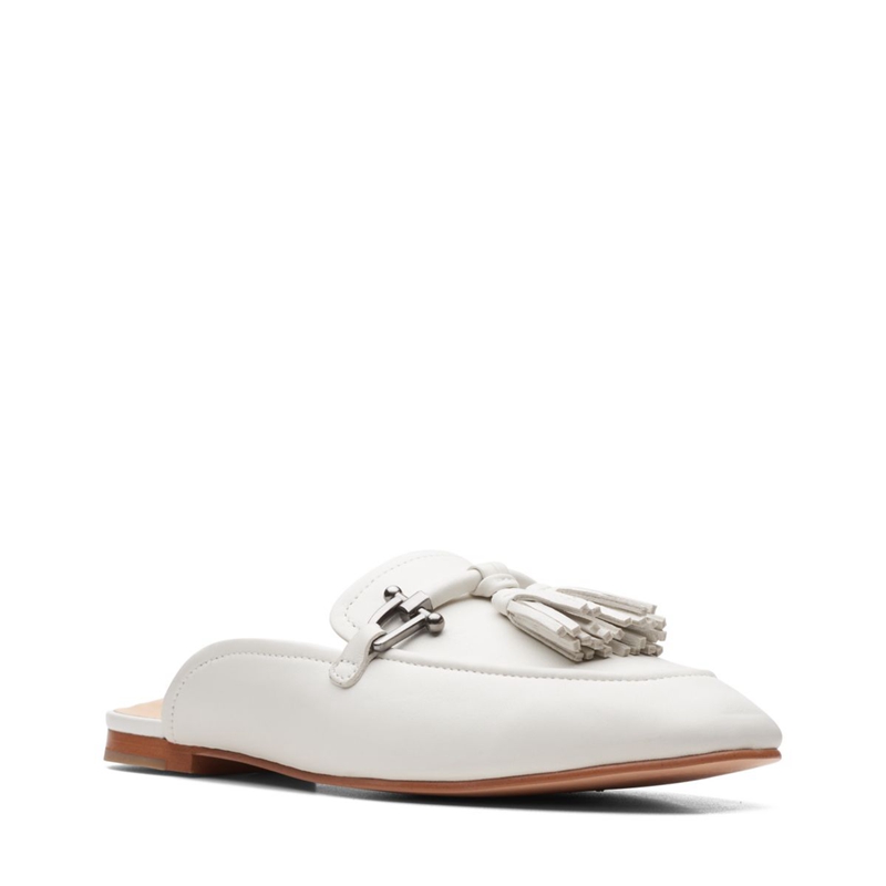 Chaussures Plates Clarks Pure2 Trim Blanche Femme|ZTP-4298497