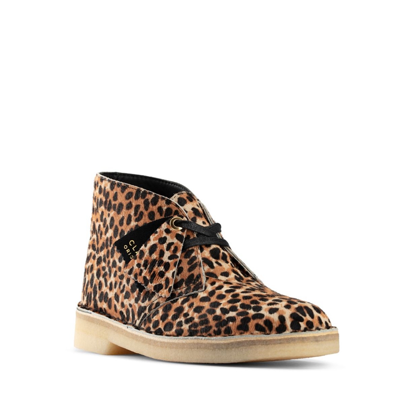 Bottes Du Désert Clarks PRT Pony Leopard Femme|RUM-6402283