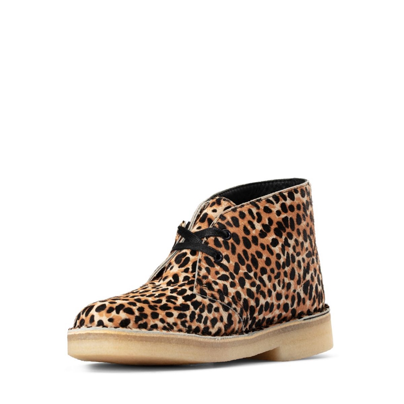 Bottes Du Désert Clarks PRT Pony Leopard Femme|RUM-6402283