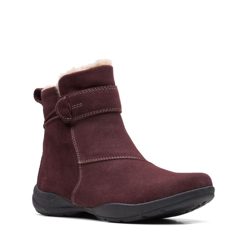 Bottes Du Désert Clarks Daim Bordeaux Femme|EHN-7436210