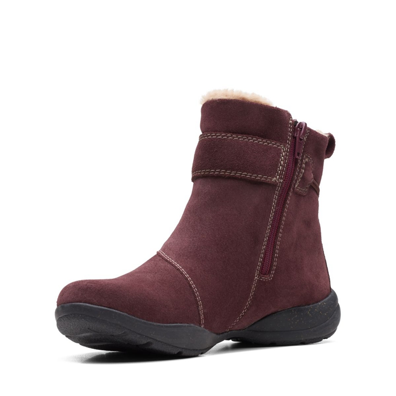 Bottes Du Désert Clarks Daim Bordeaux Femme|EHN-7436210