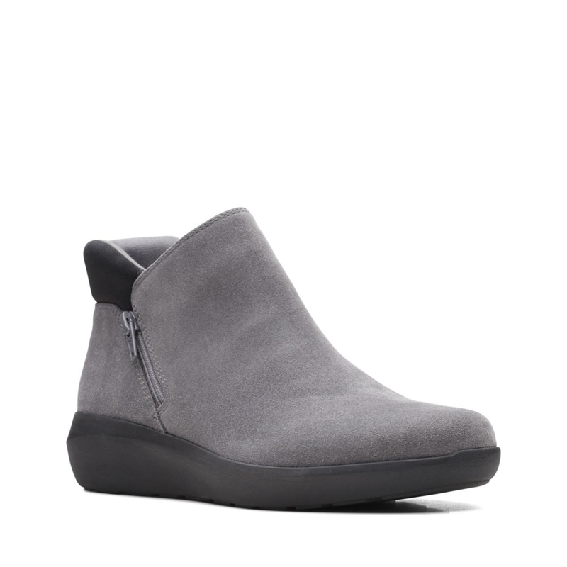 Bottes Chukka Clarks Kayleigh Mid Sde Grise Foncé Femme|GSI-5925252