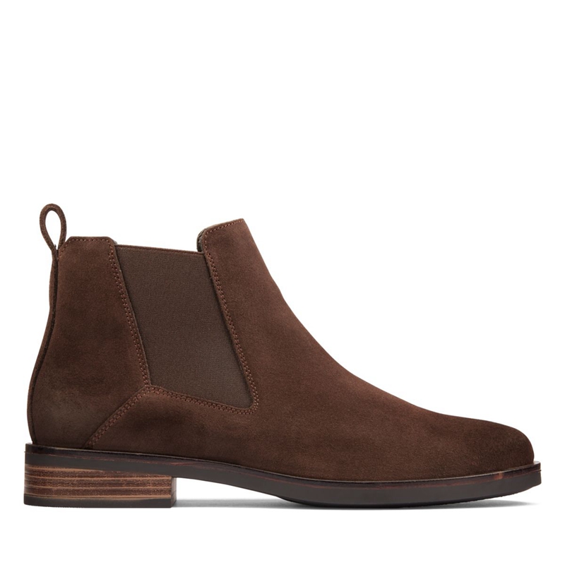 Chelsea Boots Clarks Memi Top Daim Marron Foncé Femme|GGI-6445686