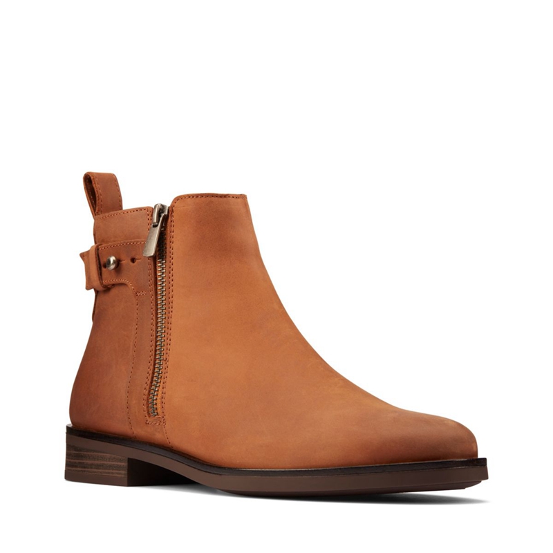 Chelsea Boots Clarks Memi Lo Lea Marron Foncé Femme|RRD-7115116