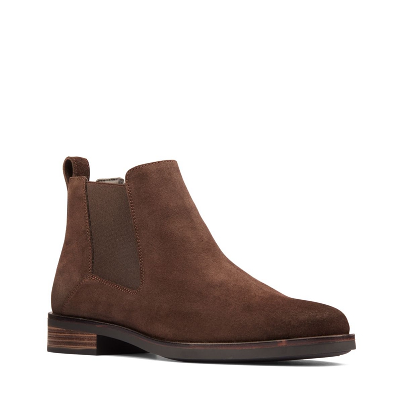 Chelsea Boots Clarks Memi Top Daim Marron Foncé Femme|GGI-6445686