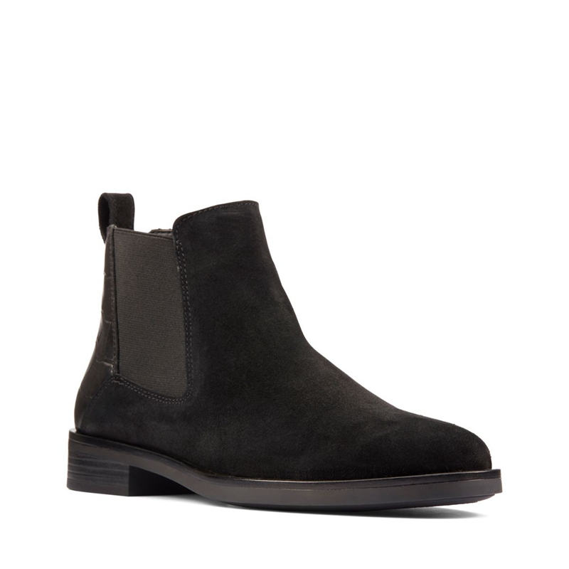 Chelsea Boots Clarks Memi Top Croc Noir Femme|LYQ-2160856