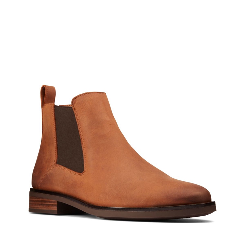 Chelsea Boots Clarks Memi Top Lea Marron Foncé Femme|PIQ-5697827