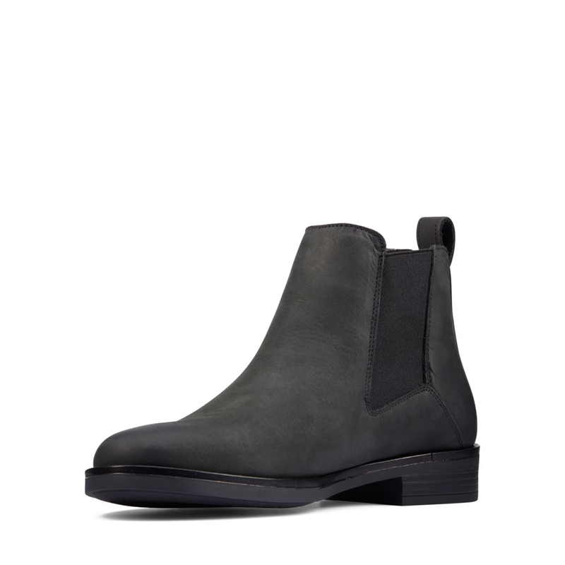 Chelsea Boots Clarks Memi Top Cuir Noir Femme|POW-2434632