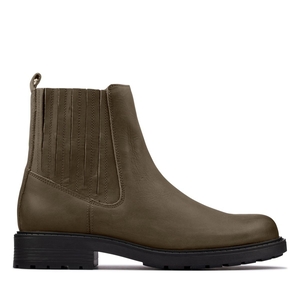 Chelsea Boots Clarks Orinoco2 Mid Lea Vert Olive Foncé Femme|FBV-8952894