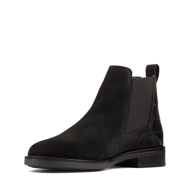 Chelsea Boots Clarks Memi Top Croc Noir Femme|LYQ-2160856