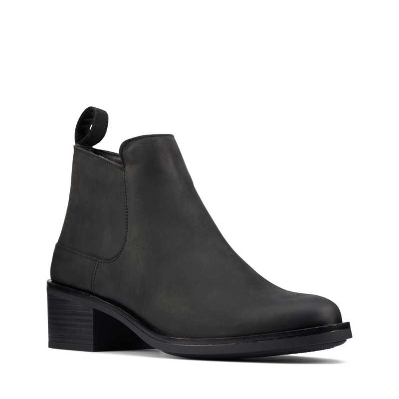 Chelsea Boots Clarks Memi Zip Cuir Noir Femme|IXF-6625089