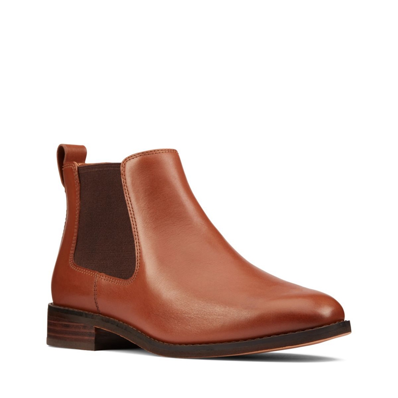 Chelsea Boots Clarks Ria Chelsea Cuir Marron Femme|ZEG-7371879