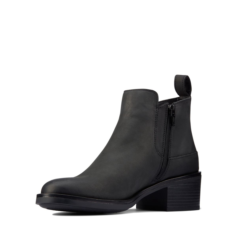 Chelsea Boots Clarks Memi Zip Cuir Noir Femme|IXF-6625089