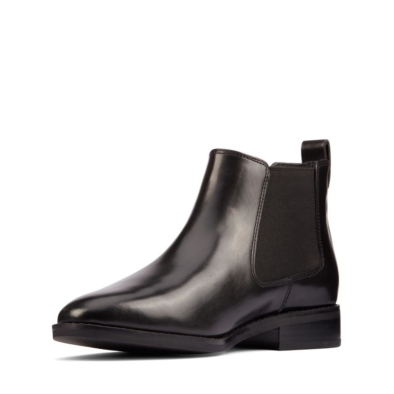 Chelsea Boots Clarks Ria Chelsea Cuir Noir Femme|CKJ-8151132