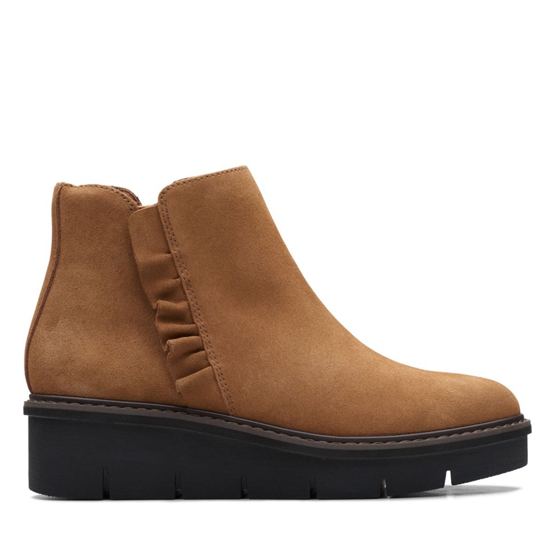 Bottines Clarks Airabell Vibe Daim Kaki Foncé Femme|DEW-4276809