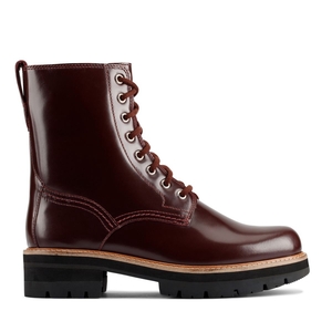 Bottines Clarks Orianna Hi Merlot Cuir Bordeaux Femme|RHQ-2132156