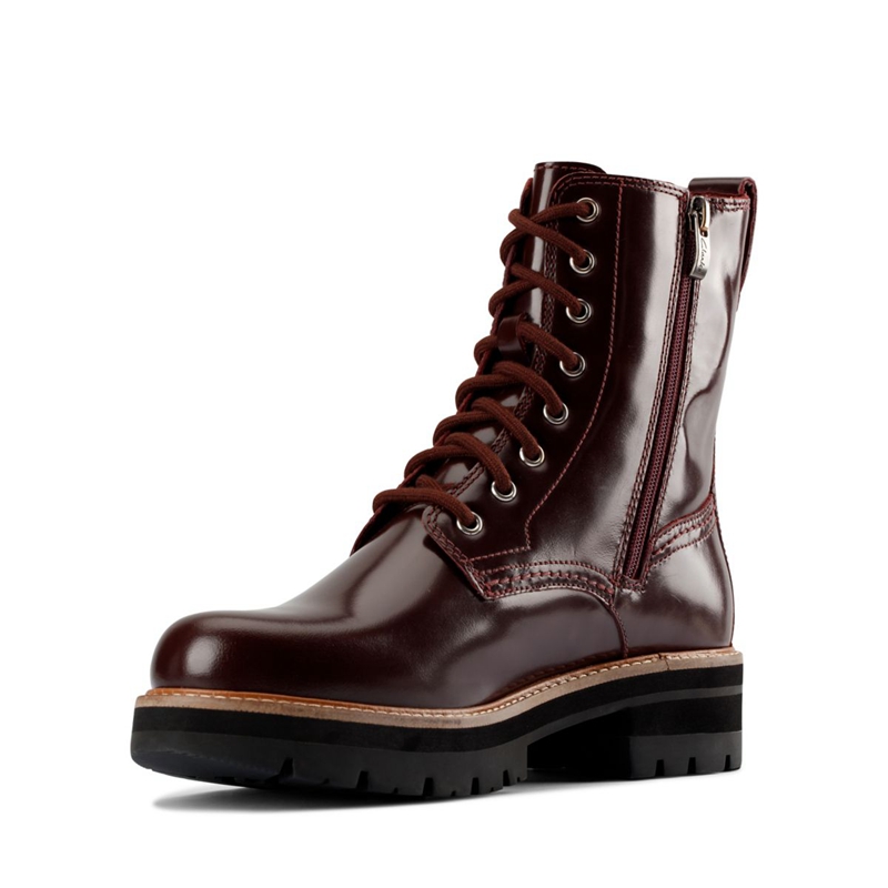 Bottines Clarks Orianna Hi Merlot Cuir Bordeaux Femme|RHQ-2132156