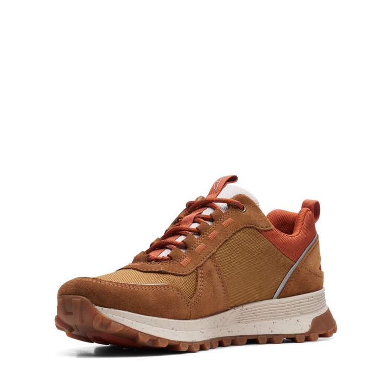 Baskets Clarks ATL Trek Walk Cognac Combi Marron Homme|NFV-1797823