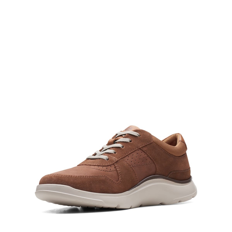 Baskets Clarks Gaskill Vibe Combi Marron Foncé Homme|OUM-0239683