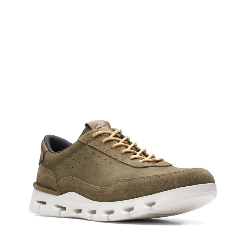 Baskets Clarks Nature X One Combi Vert Olive Foncé Homme|TFM-9620285