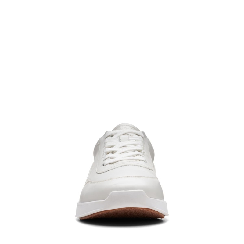 Baskets Clarks RaceLite Dentelle Cuir Blanche Homme|GXR-6957373